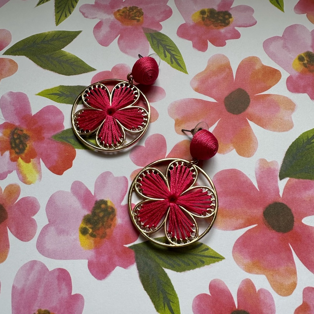 Pink and Gold Earrings